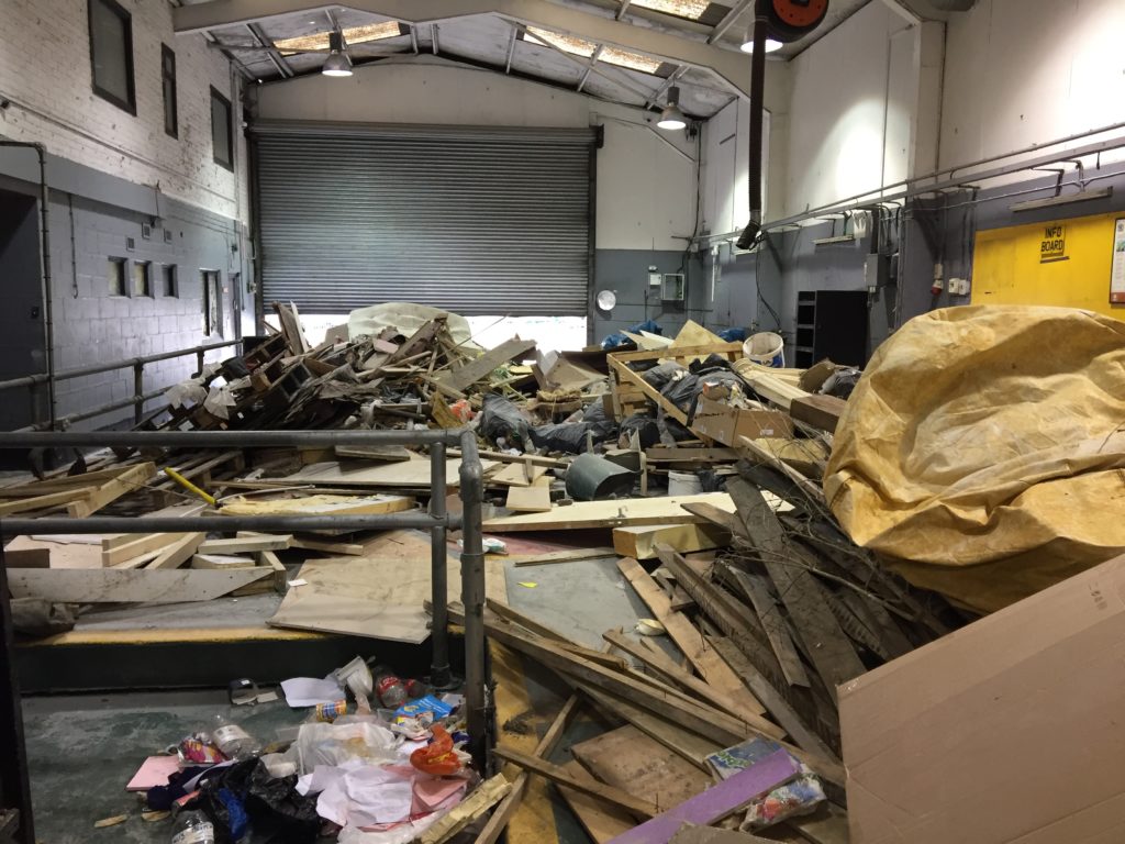 Warehouse filled with general waste